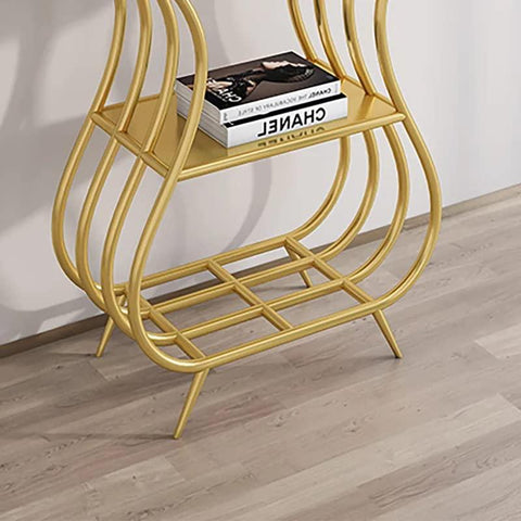 Black Narrow With Shelf Marble Top Console Table - Decor Mantra 