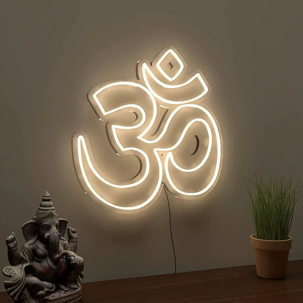 Gold OM Sign Warm Neon Light DECORMANTRA
