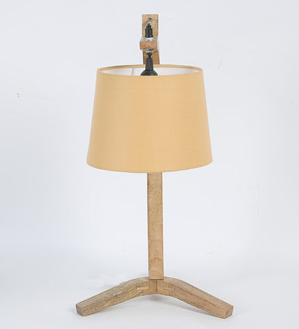 Table Lamp with Fabric Base and Soft Beige Shade