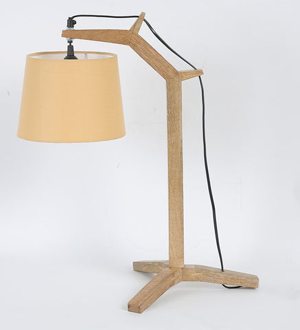 Table Lamp with Fabric Base and Soft Beige Shade