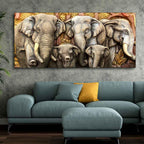 Beautiful Elephants Premium Wall Painting - Decor Mantra 