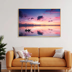 Sunset View of Horizon Floating Canvas Wall Painting - Decor Mantra 