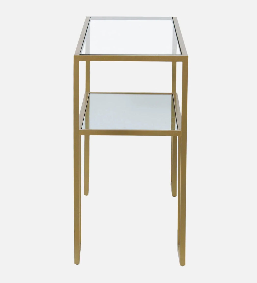 Console Table with Golden Metal Finish - Decor Mantra 