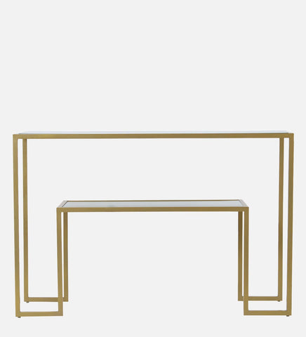 Console Table with Golden Metal Finish - Decor Mantra 