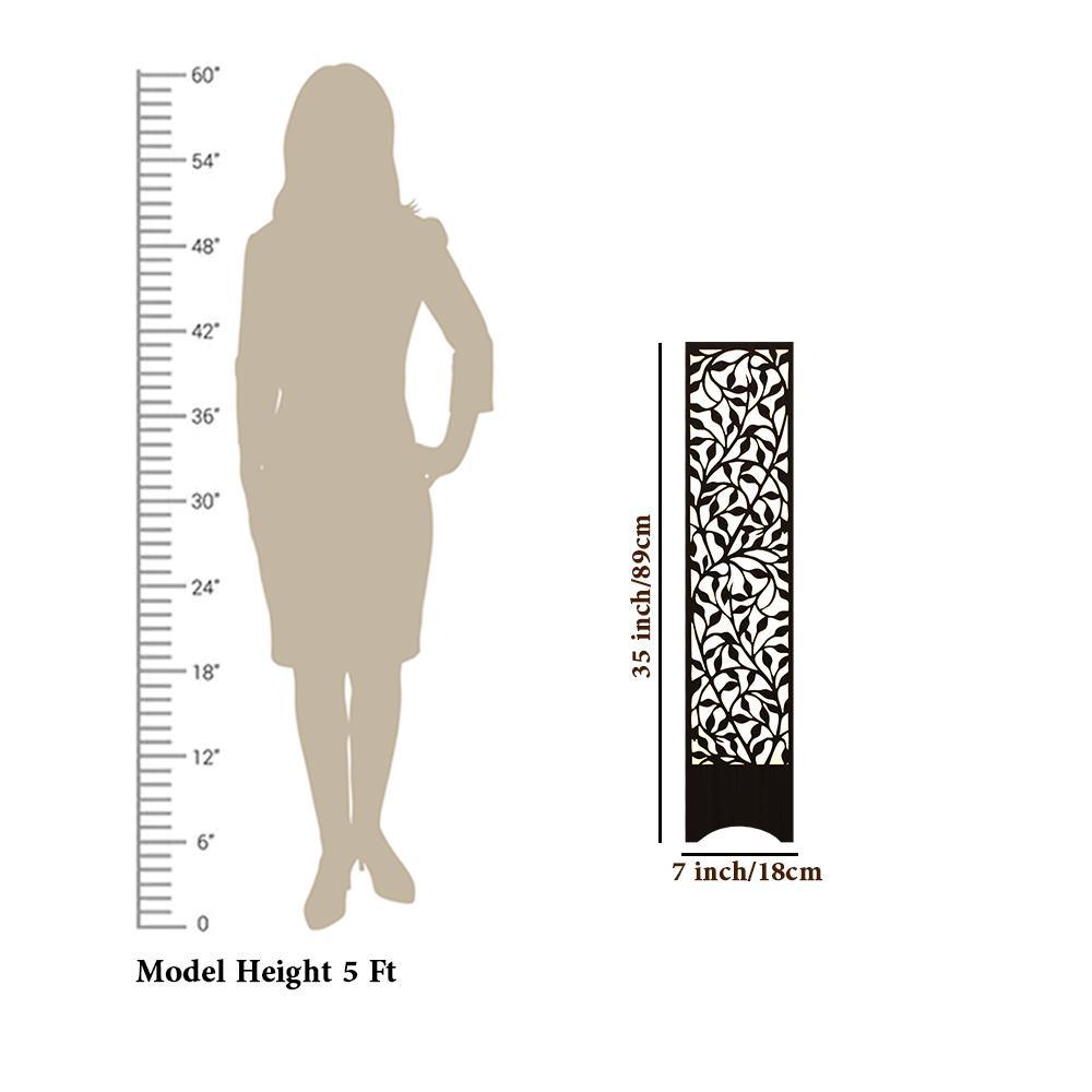 Beautiful Wooden Floor Lamp With Flower Pattern Design For Living Room, Bedroom - Decor Mantra 