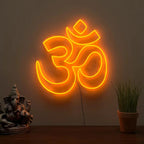 Gold OM Sign Warm Neon Light DECORMANTRA