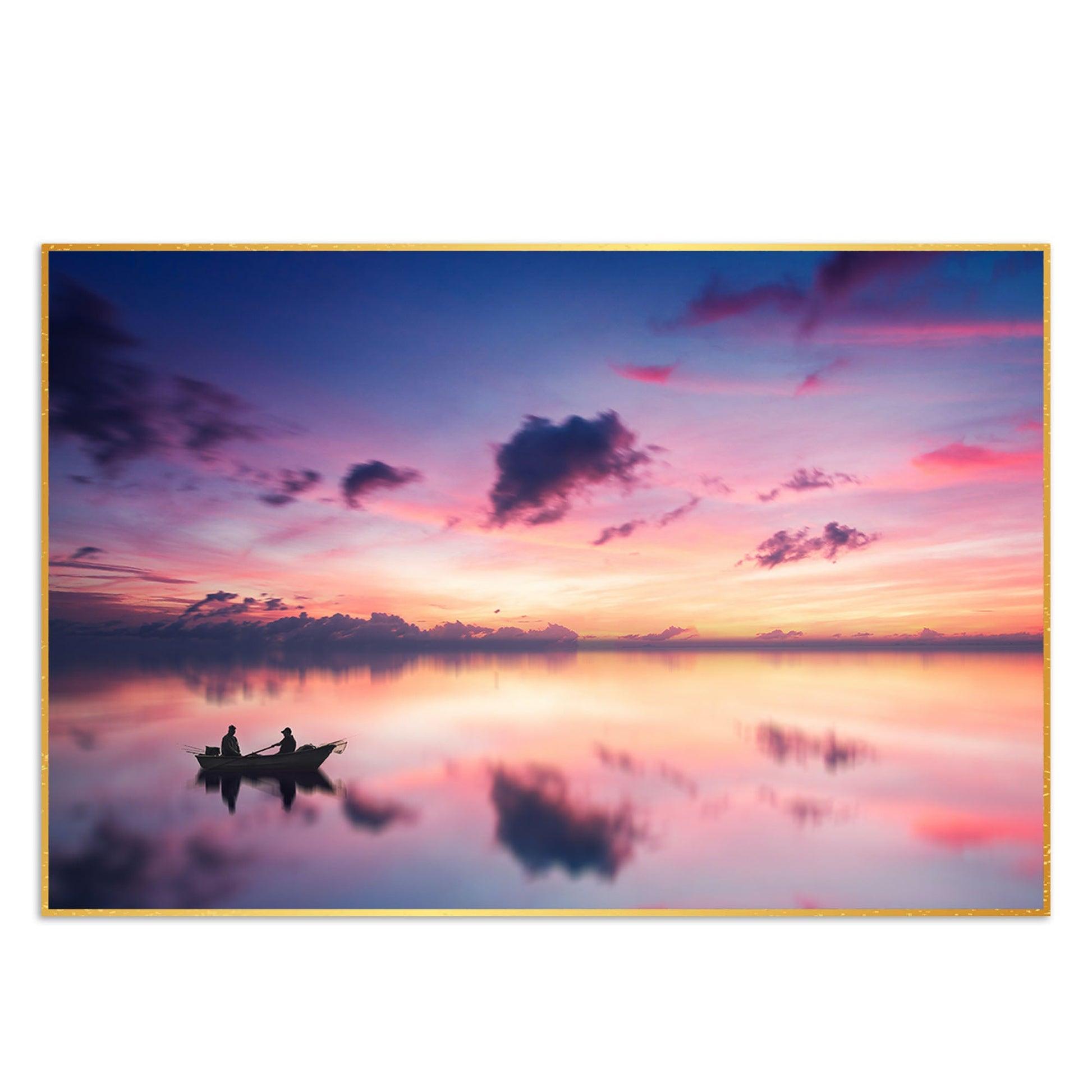 Sunset View of Horizon Floating Canvas Wall Painting - Decor Mantra 
