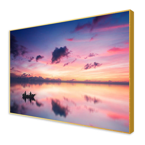 Sunset View of Horizon Floating Canvas Wall Painting - Decor Mantra 
