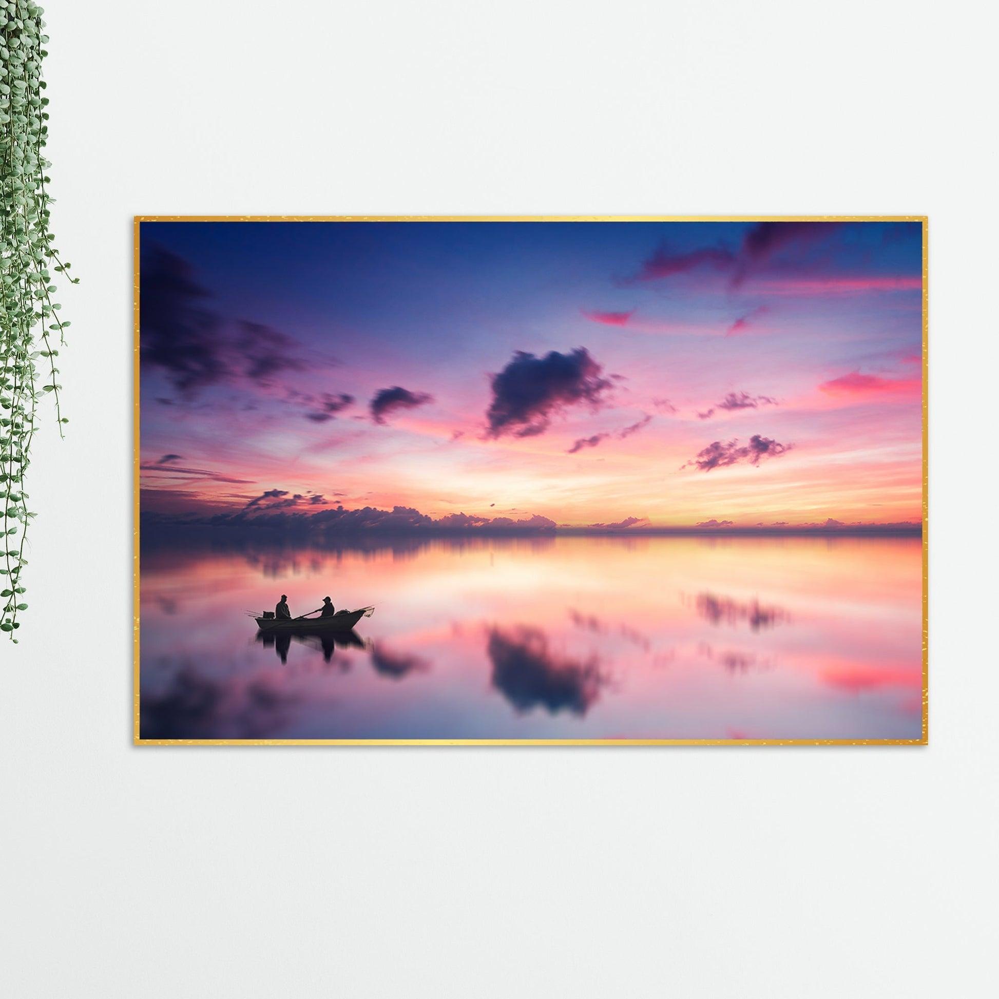 Sunset View of Horizon Floating Canvas Wall Painting - Decor Mantra 