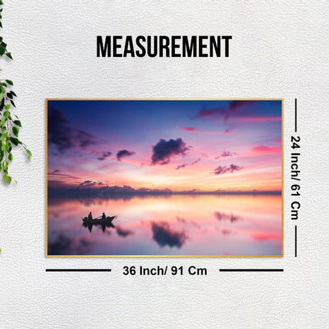 Sunset View of Horizon Floating Canvas Wall Painting - Decor Mantra 