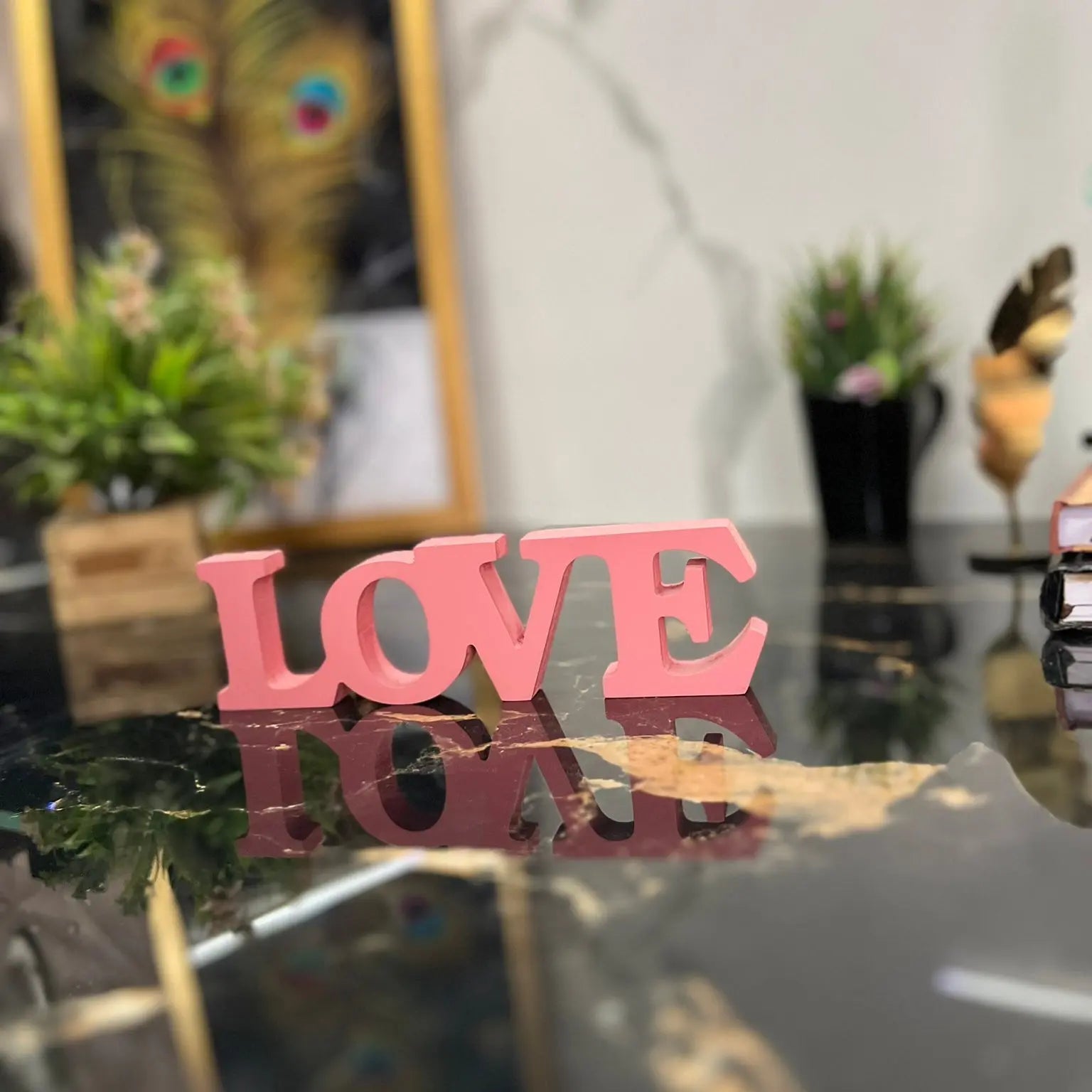 Love Pink Aesthetic Table Decor - Harshita Craft