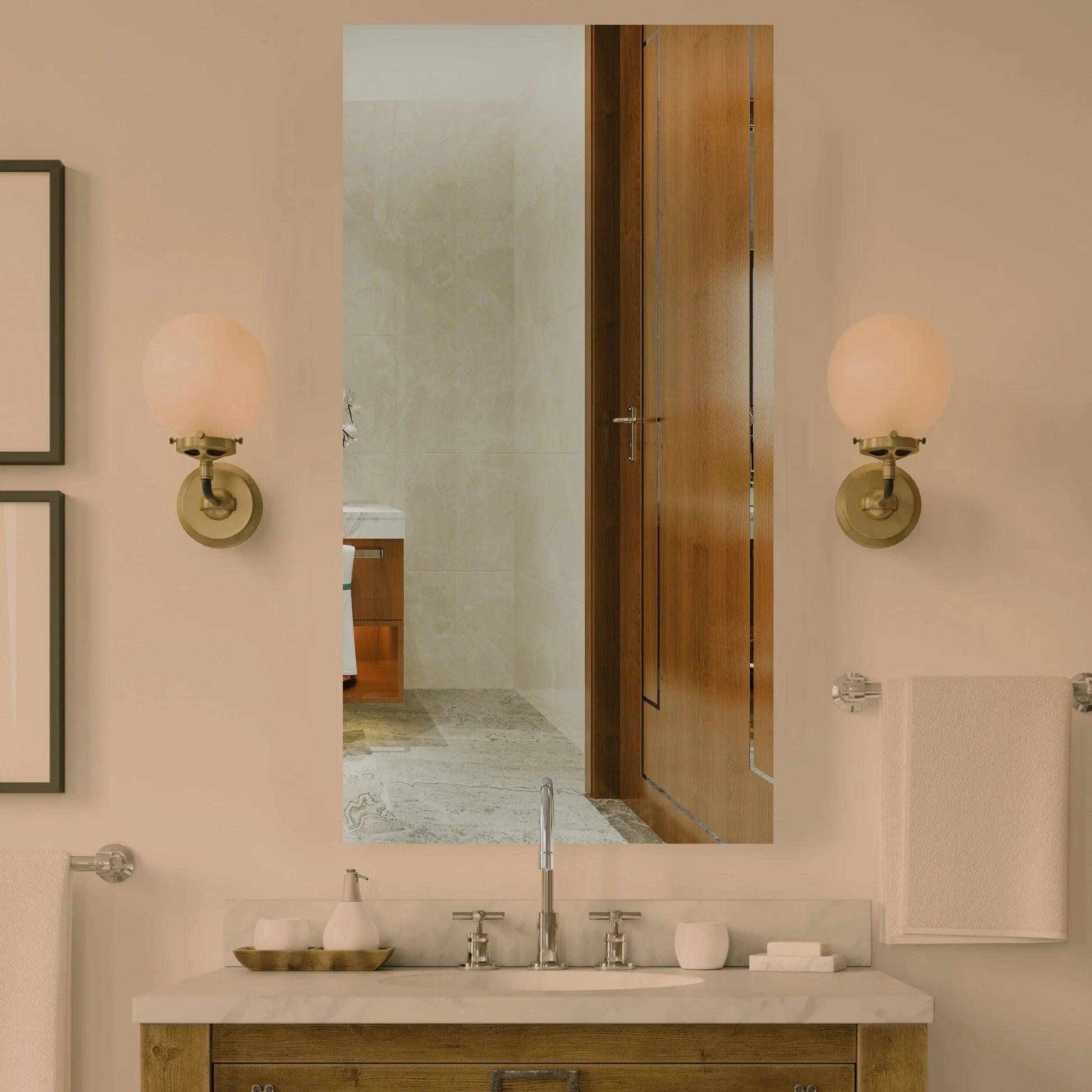 Chic & Minimalist Rectangular Bathroom Mirror With LED - Decor Mantra 