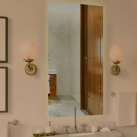 Chic & Minimalist Rectangular Bathroom Mirror With LED - Decor Mantra 