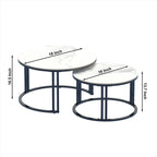 Classic Black Round Coffee Table Set of 2 - Decor Mantra 