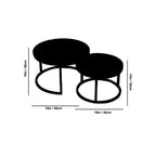 Round White Marble Coffee Tables with Iron Bases, Set of 2 DECORMANTRA