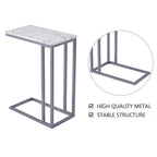 Classic C-Shaped White Marble Designer Side Table - Decor Mantra 