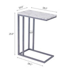 Classic C-Shaped White Marble Designer Side Table - Decor Mantra 
