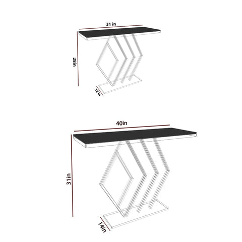 Classic Design Copper Console Table in Geometric Pattern - Decor Mantra 