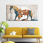 Classic Premium Quality Wall Painting of Patterned Horse Decor Mantra