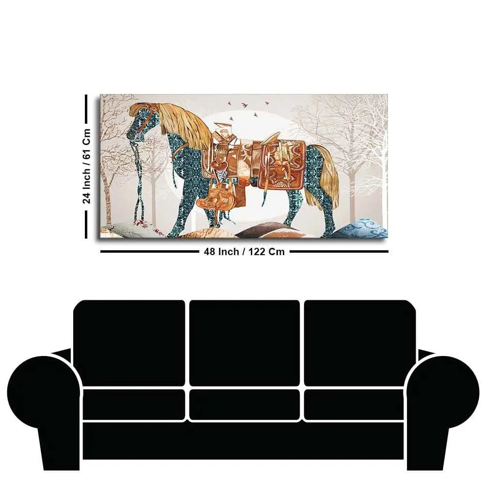 Classic Premium Quality Wall Painting of Patterned Horse Decor Mantra