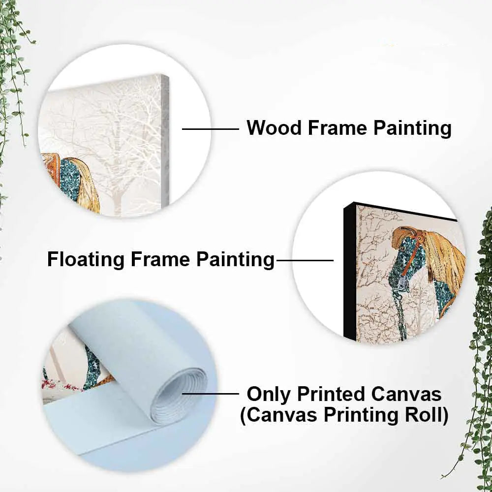 Classic Premium Quality Wall Painting of Patterned Horse Decor Mantra