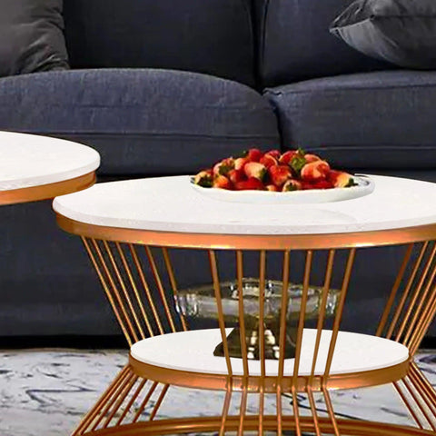 Classic Style Complementing Copper Coffee Table Set of 2 - Decor Mantra 