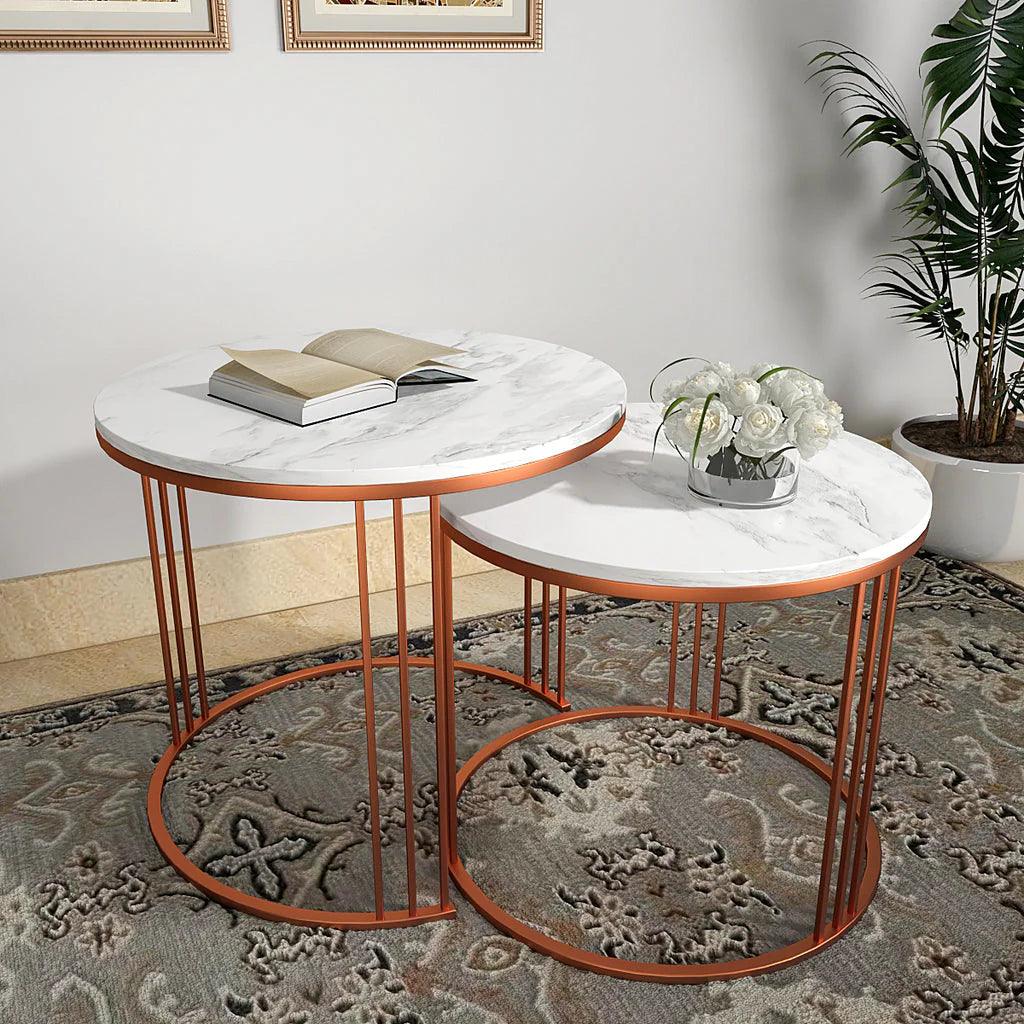 Classic Tethered Copper Nesting Table Set of 2 - Decor Mantra 