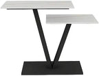 Contemporary 2 Tier White Marble Black Console Table - Decor Mantra 