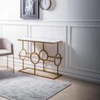 Contemporary Console Table in Geometric Pattern Design - Decor Mantra 