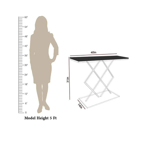 Copper Finish Console Table In Geometric Criss Cross Pattern - Decor Mantra 