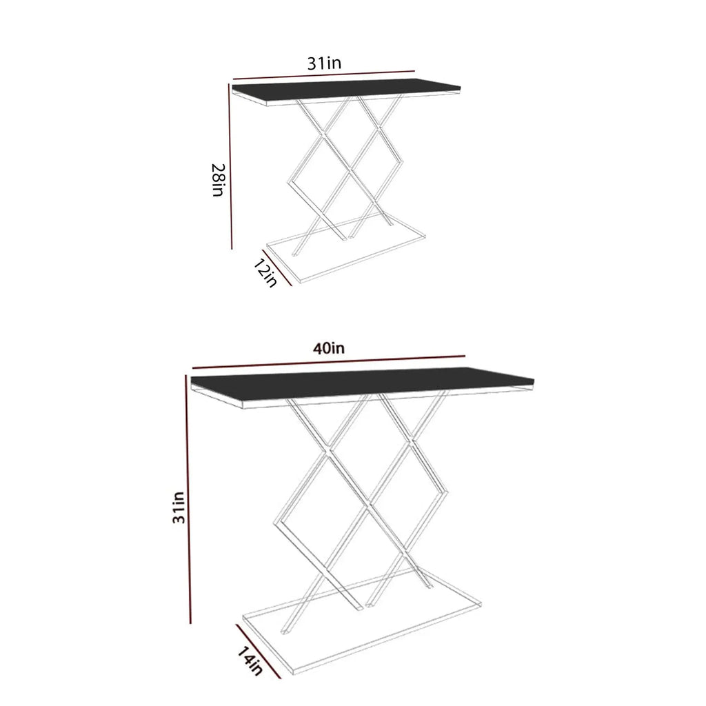 Copper Finish Console Table In Geometric Criss Cross Pattern - Decor Mantra 