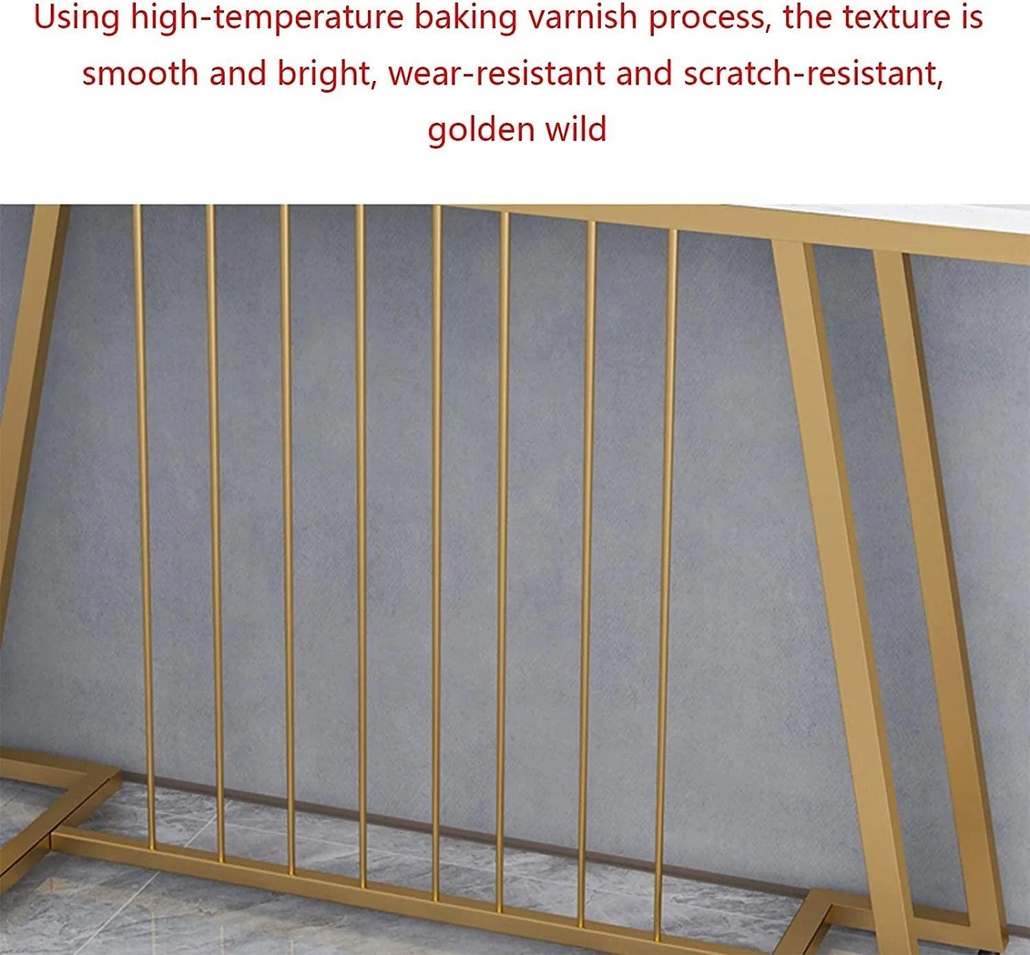 Creative White Marble Golden Top Console Table - Decor Mantra 