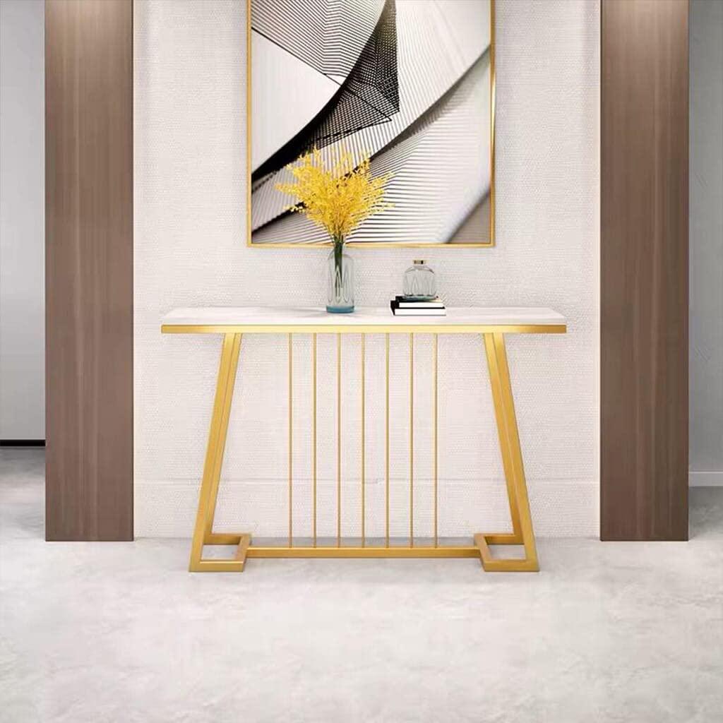 Creative White Marble Golden Top Console Table - Decor Mantra 