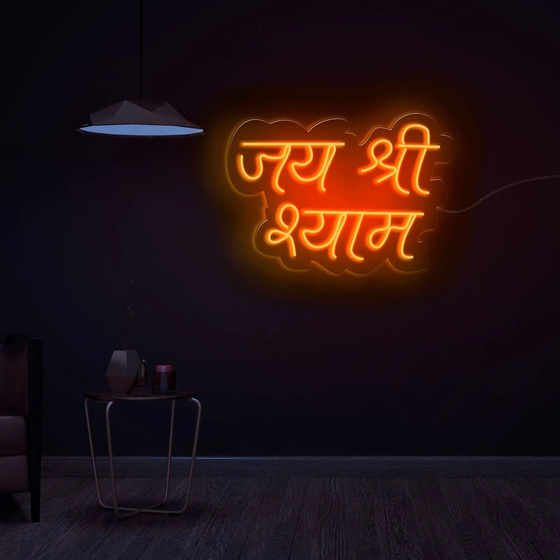 Jai Shree Shyam Text Neon Sign LED Light DECORMANTRA