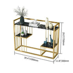 Console Table with Stylish Gold Finish and Porcelain Top - Decor Mantra 