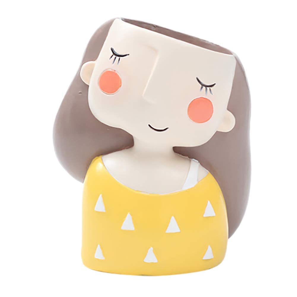 Cute Girl Resin Flowerpot Planter