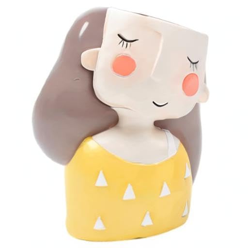 Cute Girl Resin Flowerpot Planter