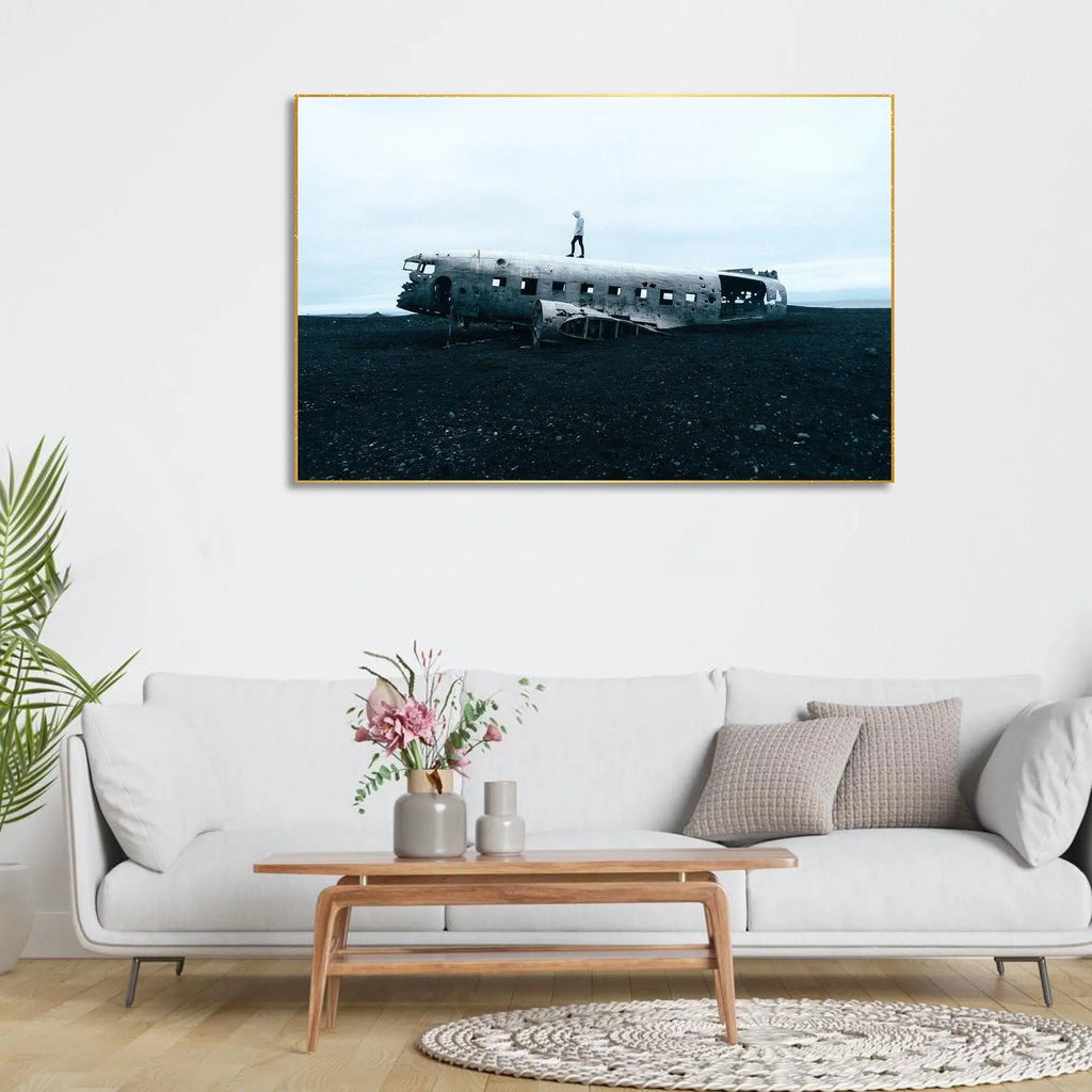 Plane Crash Floating Canvas Wall Painting - Decor Mantra 