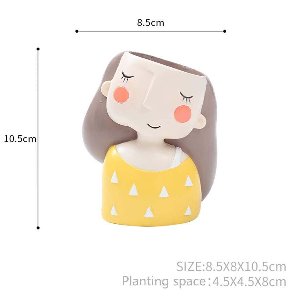 Cute Girl Resin Flowerpot Planter