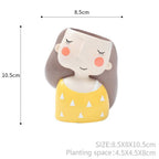 Cute Girl Resin Flowerpot Planter