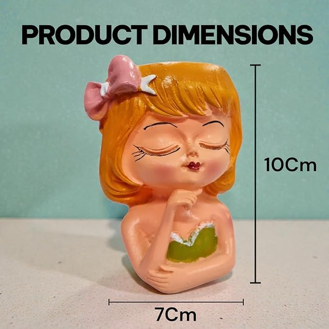 Cute Girl Head Planter Pot