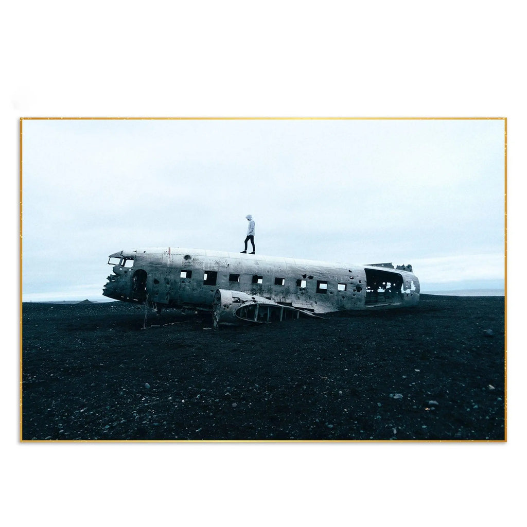 Plane Crash Floating Canvas Wall Painting - Decor Mantra 