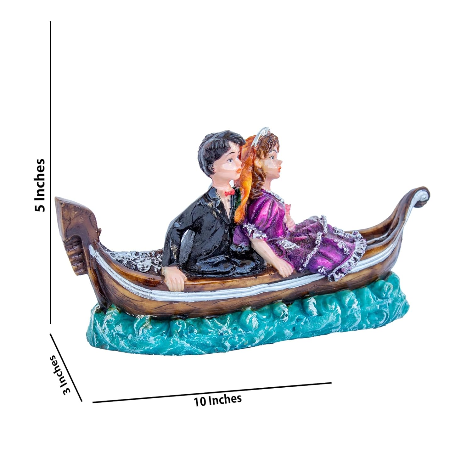 Romantic Couple Boat Statue