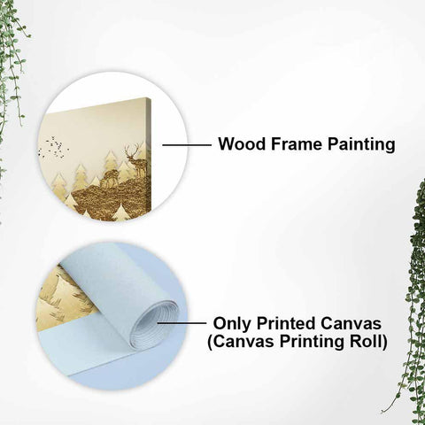 Swamp Deer in Forest Premium Wall Painting - Decor Mantra 