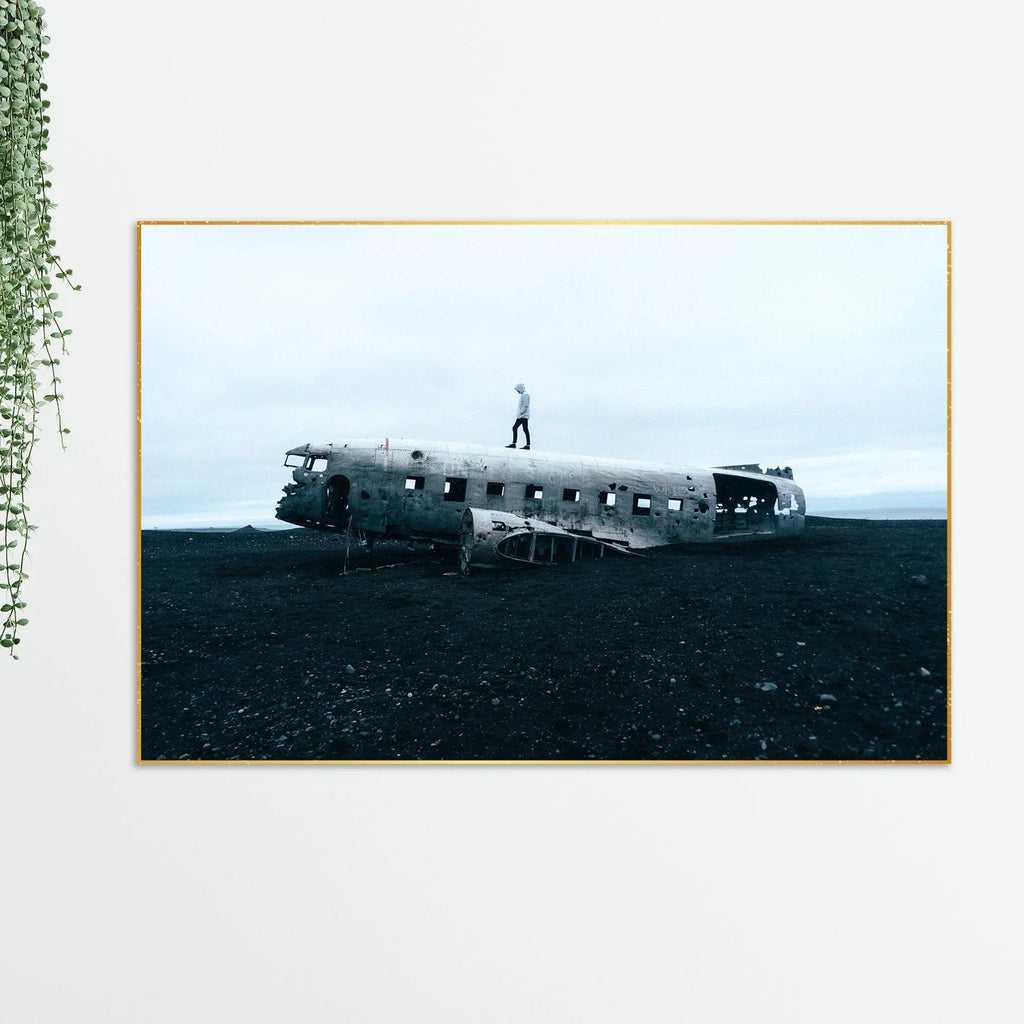 Plane Crash Floating Canvas Wall Painting - Decor Mantra 