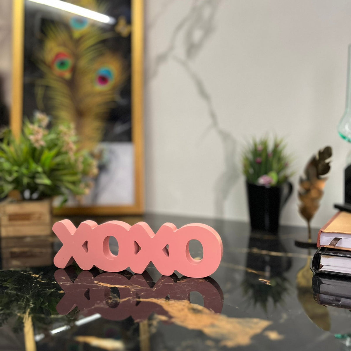 XOXO Pink Aesthetic Table Decor