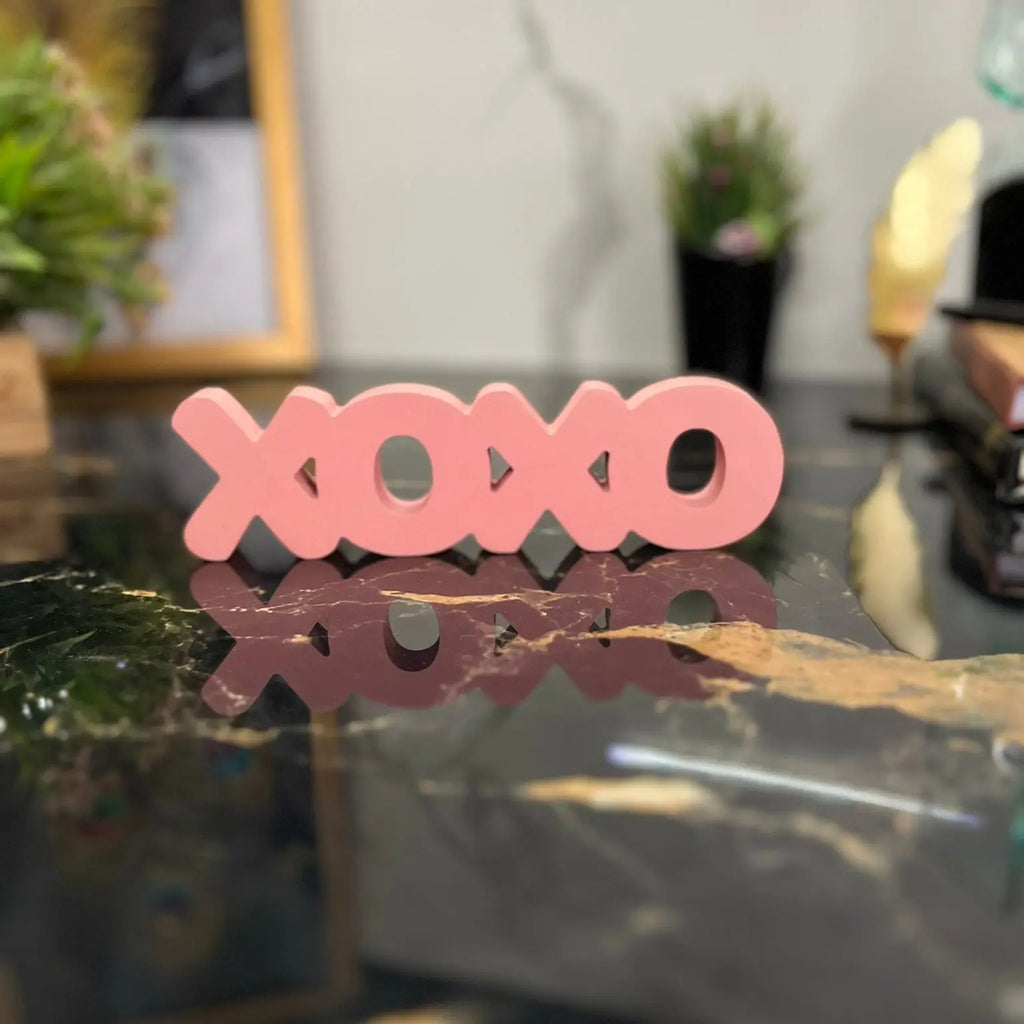 XOXO Pink Aesthetic Table Decor - Harshita Craft