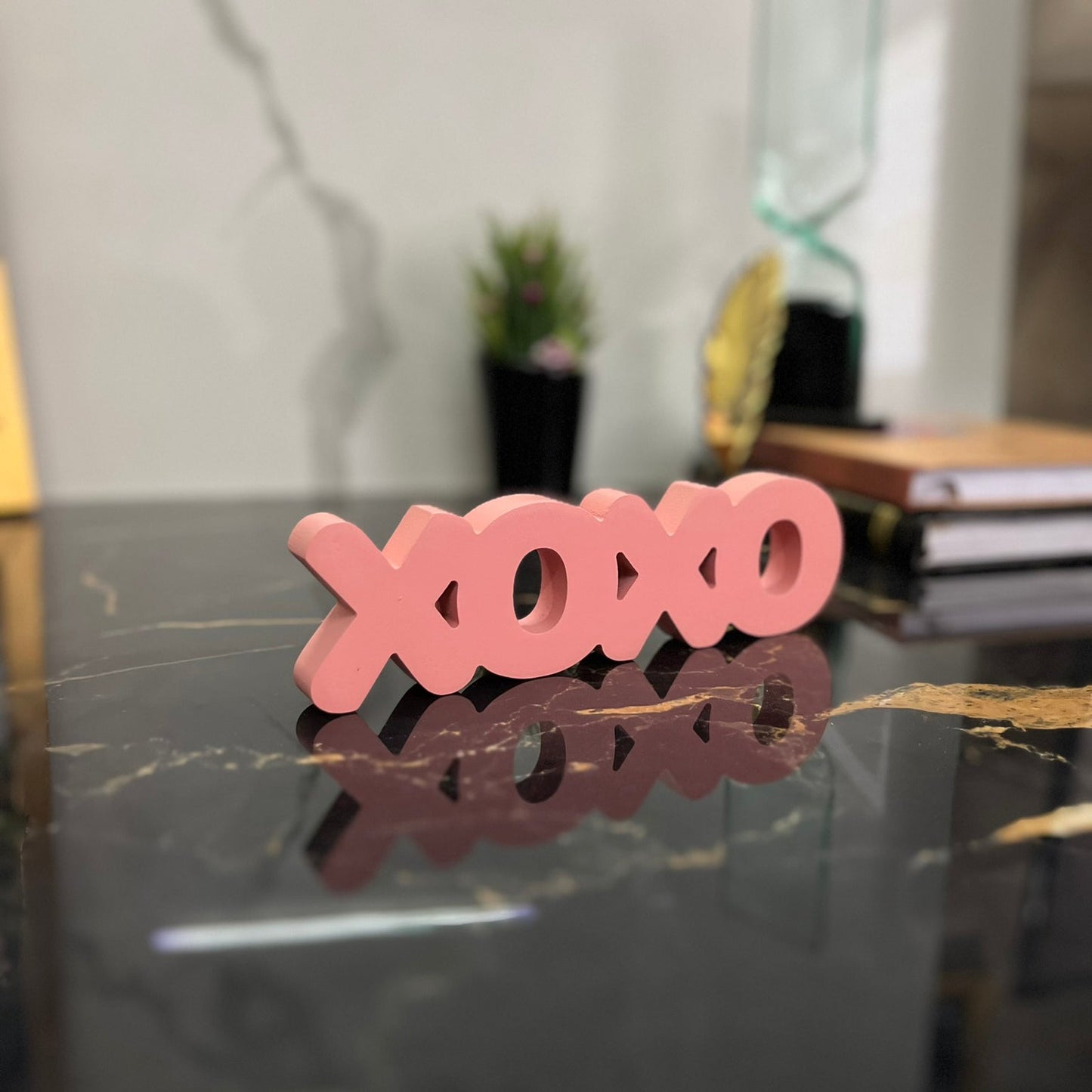 XOXO Pink Aesthetic Table Decor