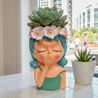 Cute Girl Head Planter Pot