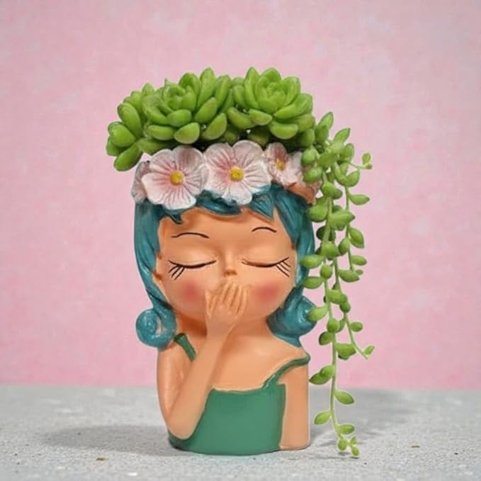 Cute Girl Head Planter Pot
